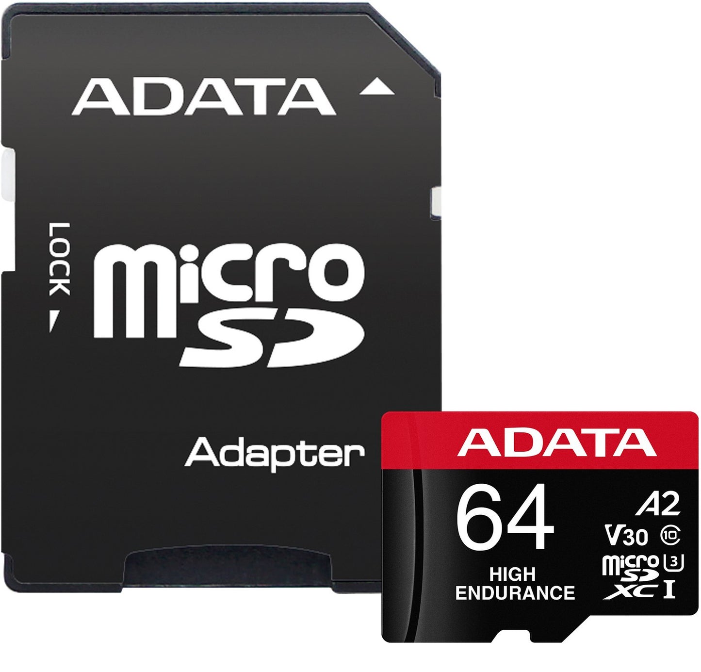 Card Memorie microSDXC Adata High Endurance, 64Gb, Klasa 10 / UHS-1 U3, Sa Adapterom AUSDX64GUI3V30SHA2-RA1
