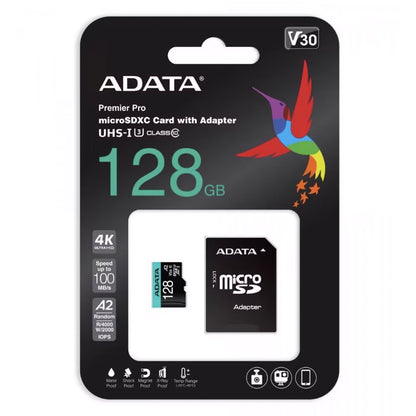 Memorijska kartica microSDXC Adata Premier Pro, 128GB, Klasa 10 / UHS-1 U3, Sa Adapterom AUSDX128GUI3V30SA2-RA1