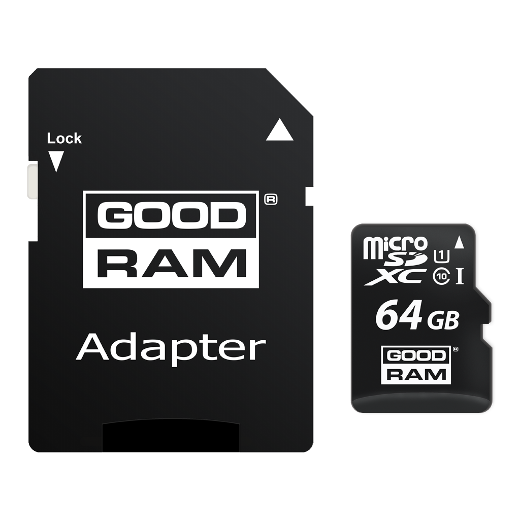 Memorijska kartica microSDXC GoodRam, 64Gb, Klasa 10 / UHS-1 U1, Sa Adapterom M1AA-0640R12