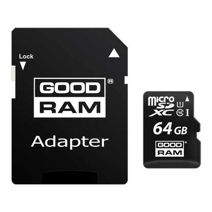 Memorijska kartica microSDXC GoodRam, 64Gb, Klasa 10 / UHS-1 U1, Sa Adapterom M1AA-0640R12