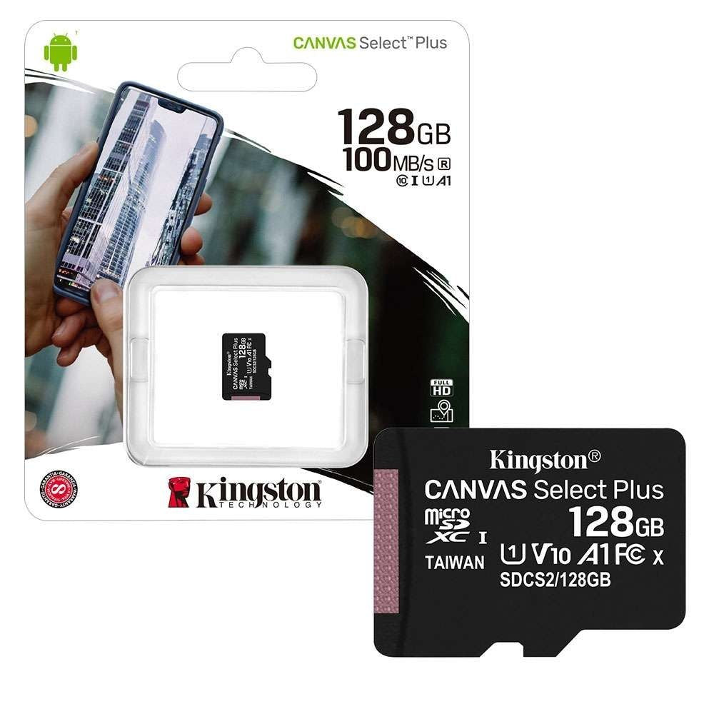 Kingston Canvas Select Plus, 128Gb, Class 10 / UHS-1 U1 SDCS2/128GBSP microSDXC Memory Card
