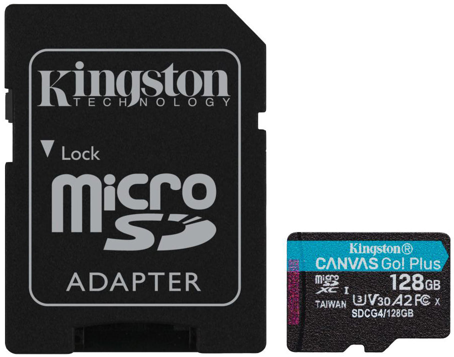 Memorijska kartica microSDXC Kingston Canvas Go Plus Android A2, 128Gb, Klasa 10 / UHS-1 U3, Sa adapterom SDCG4/128GB