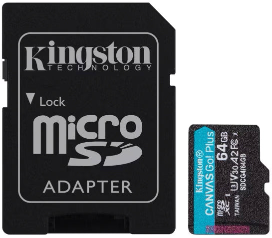 Memorijska kartica microSDXC Kingston Canvas Go Plus Android A2, 64Gb, Klasa 10 / UHS-1 U3, Sa Adapterom SDCG4/64GB
