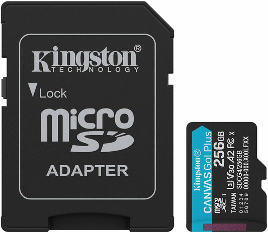 Memorijska kartica microSDXC Kingston Canvas Go Plus Android A2, 256Gb, Klasa 10 / UHS-1 U3, Sa adapterom SDCG4/256GB