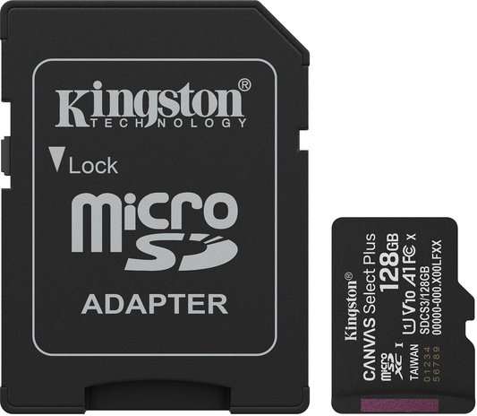 Memorijska kartica microSDXC Kingston Canvas Select Plus Android A1, 128Gb, Klasa 10 / UHS-1 U1, Sa adapterom SDCS3/128GB