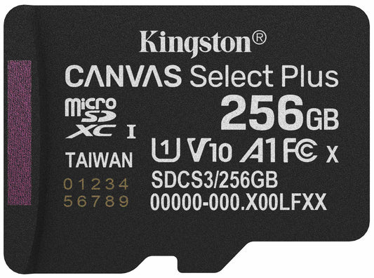Memorijska kartica microSDXC Kingston Canvas Select Plus Android A1, 256Gb, Klasa 10 / UHS-1 U1 SDCS3/256GBSP