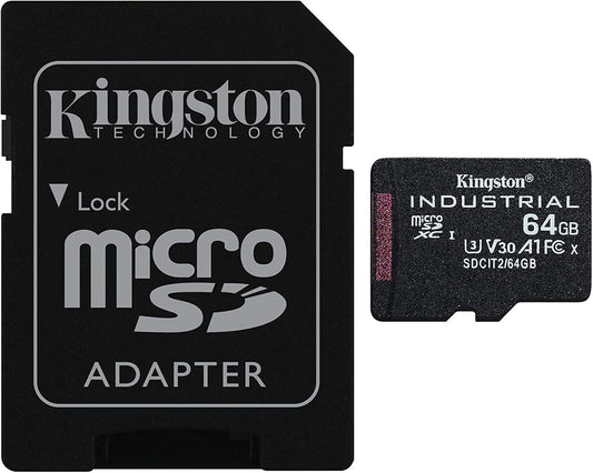 Memorijska kartica microSDXC Kingston Industrial, 64Gb, Klasa 10 / UHS-1 U3, Sa Adapterom SDCIT2/64GB