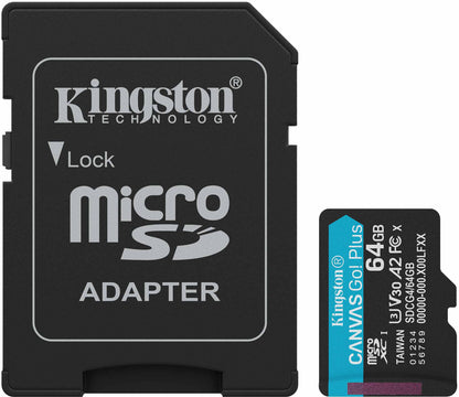 Memorijska kartica microSDXC Kingston Canvas Go Plus Android A2, 64Gb, Klasa 10 / UHS-1 U3, Sa Adapterom SDCG4/64GB
