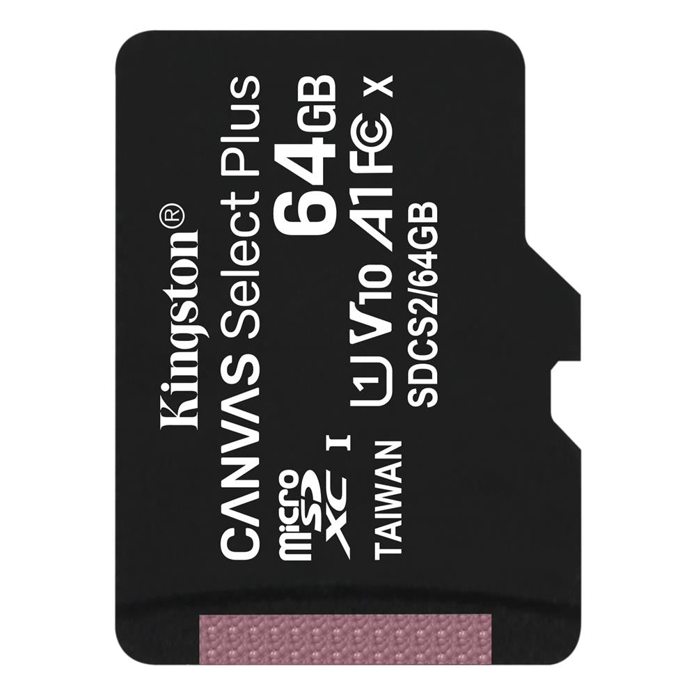Kingston Canvas Select Plus, 64Gb, Class 10 / UHS-1 U1 SDCS2/64GBSP microSDXC Memory Card