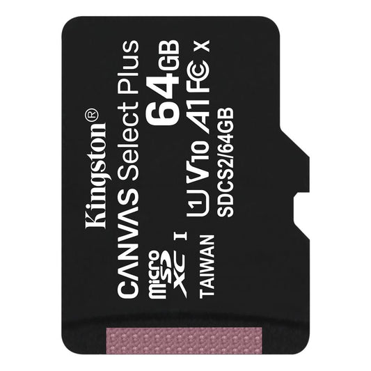 Kingston Canvas Select Plus, 64Gb, Class 10 / UHS-1 U1 SDCS2/64GBSP microSDXC Memory Card