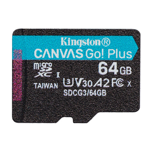 Memory Card microSDXC Kingston Canvas Go Plus, 64Gb, Class 10 / UHS-1 U3 SDCG3/64GBSP 