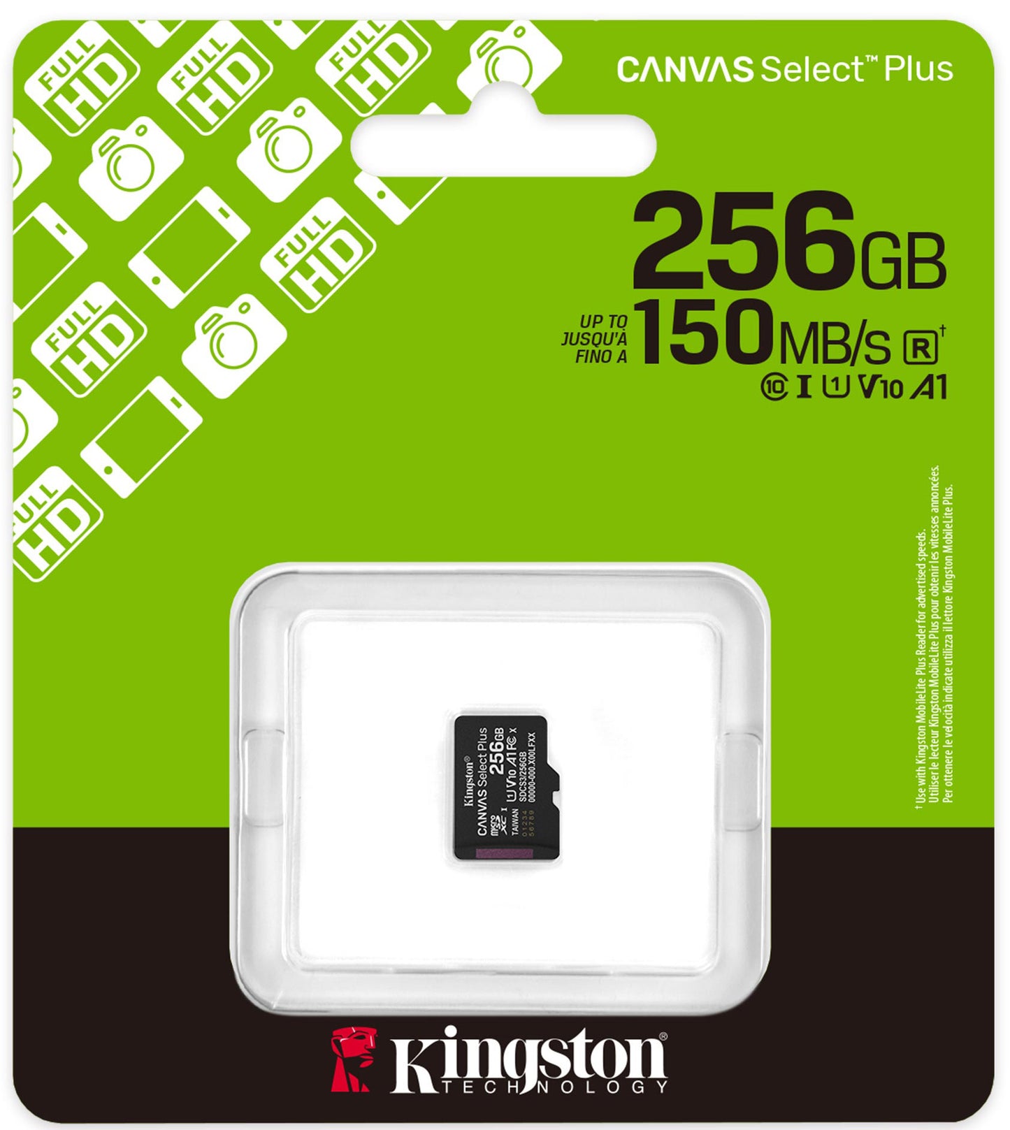 Memorijska kartica microSDXC Kingston Canvas Select Plus Android A1, 256Gb, Klasa 10 / UHS-1 U1 SDCS3/256GBSP