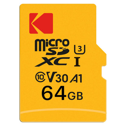 Memorijska kartica microSDXC Kodak Ultra Performance, 64Gb, Klasa 10 / UHS-1 U3, Sa adapterom EKMSDM64GXC10HPRK