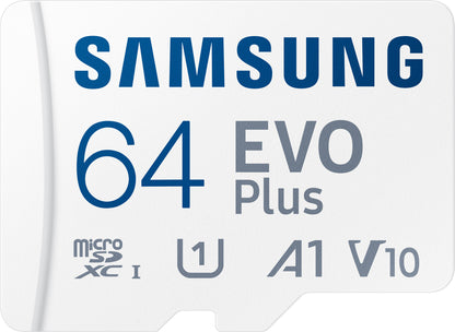 Memorijska kartica microSDXC Samsung Evo Plus, 64Gb, Klasa 10 / UHS-1 U3, s adapterom MB-MC64KA/EU