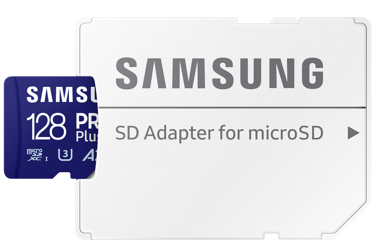 Memorijska kartica microSDXC Samsung PRO Plus, 128Gb, Klasa 10 / UHS-1 U3, Sa adapterom MB-MD128SA/EU