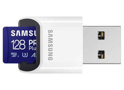 Memorijska kartica microSDXC Samsung PRO Plus, 128Gb, Klasa 10 / UHS-1 U3, sa čitačem kartica MB-MD128SB/WW