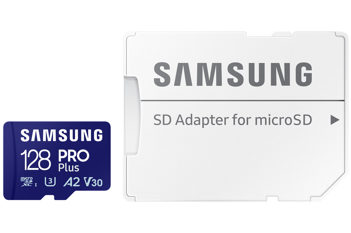 Memorijska kartica microSDXC Samsung PRO Plus, 128Gb, Klasa 10 / UHS-1 U3, Sa adapterom MB-MD128SA/EU