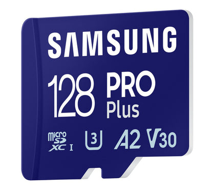 Memorijska kartica microSDXC Samsung PRO Plus, 128Gb, Klasa 10 / UHS-1 U3, sa čitačem kartica MB-MD128SB/WW