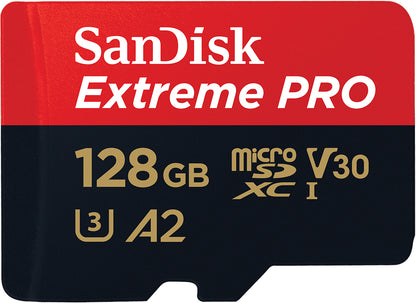 Memorijska kartica microSDXC SanDisk Extreme Pro, 128Gb, Klasa 10 / UHS-1 U3, Sa adapterom SDSQXCD-128G-GN6MA