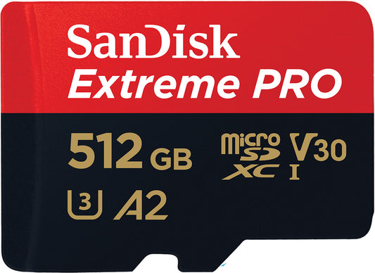 Memorijska kartica microSDXC SanDisk Extreme Pro, 512Gb, Klasa 10 / UHS-1 U3, Sa adapterom SDSQXCD-512G-GN6MA