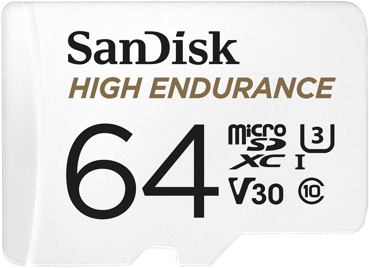 Memorijska kartica microSDXC SanDisk High Endurance, 64Gb, Klasa 10 / UHS-1 U3, Sa adapterom SDSQQNR-064G-GN6IA