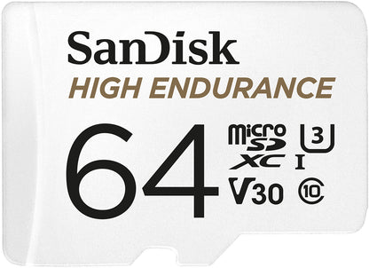 Memorijska kartica microSDXC SanDisk High Endurance, 64Gb, Klasa 10 / UHS-1 U3, Sa adapterom SDSQQNR-064G-GN6IA