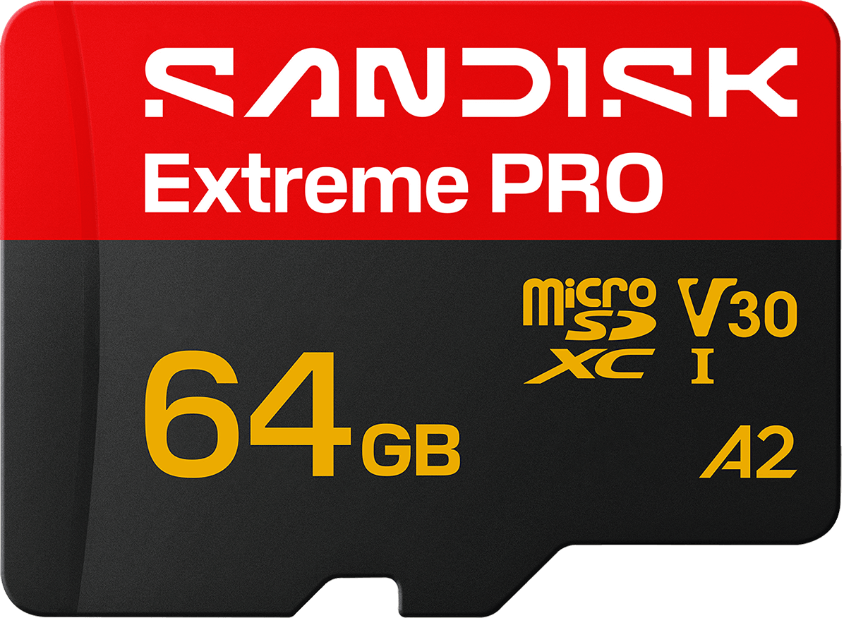 Memorijska kartica microSDXC SanDisk Extreme Pro A2, 64Gb, Klasa 10 / UHS-1 U3, Sa Adapterom SDSQXCU-064G-GS6MA