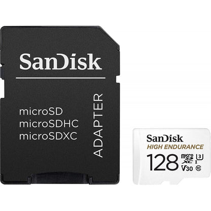 Memorijska kartica microSDXC SanDisk High Endurance, 128Gb, Klasa 10 / UHS-1 U3, Sa adapterom SDSQQNR-128G-GN6IA