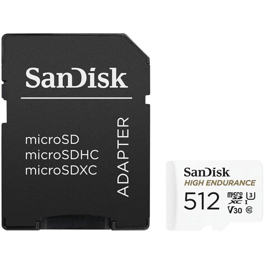Memorijska kartica microSDXC SanDisk High Endurance, 512Gb, Klasa 10 / UHS-1 U3, Sa adapterom SDSQQNR-512G-GN6IA