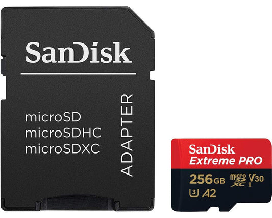 Memorijska kartica microSDXC SanDisk Extreme Pro, 256Gb, Klasa 10 / UHS-1 U3, Sa adapterom SDSQXCD-256G-GN6MA