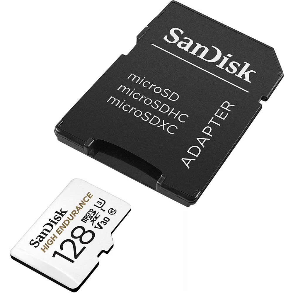 Memorijska kartica microSDXC SanDisk High Endurance, 128Gb, Klasa 10 / UHS-1 U3, Sa adapterom SDSQQNR-128G-GN6IA