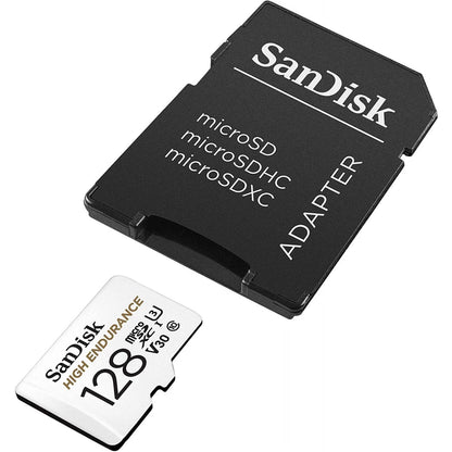 Memorijska kartica microSDXC SanDisk High Endurance, 128Gb, Klasa 10 / UHS-1 U3, Sa adapterom SDSQQNR-128G-GN6IA