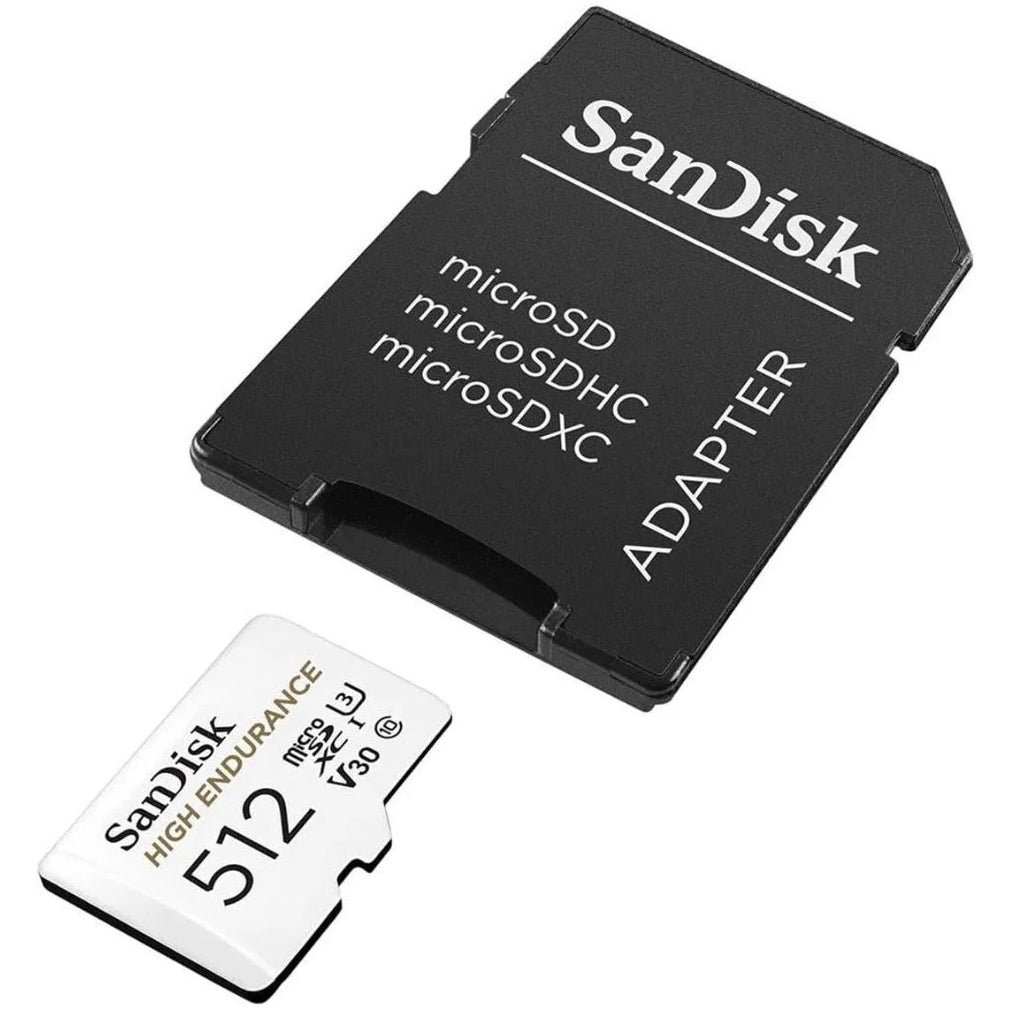 Memorijska kartica microSDXC SanDisk High Endurance, 512Gb, Klasa 10 / UHS-1 U3, Sa adapterom SDSQQNR-512G-GN6IA