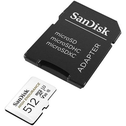 Memorijska kartica microSDXC SanDisk High Endurance, 512Gb, Klasa 10 / UHS-1 U3, Sa adapterom SDSQQNR-512G-GN6IA