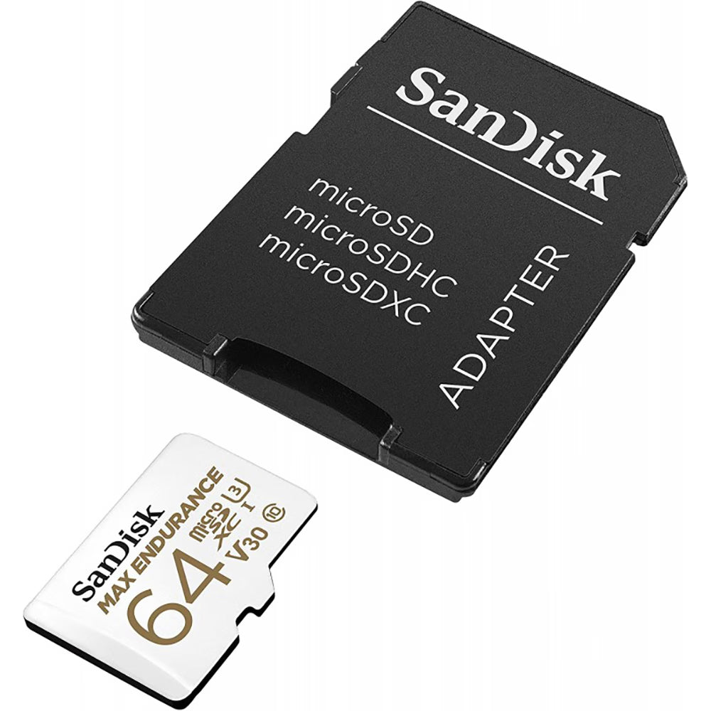 Memorijska kartica microSDXC SanDisk MAX Endurance, 64Gb, Klasa 10 / UHS-1 U3, Sa adapterom SDSQQVR-064G-GN6IA