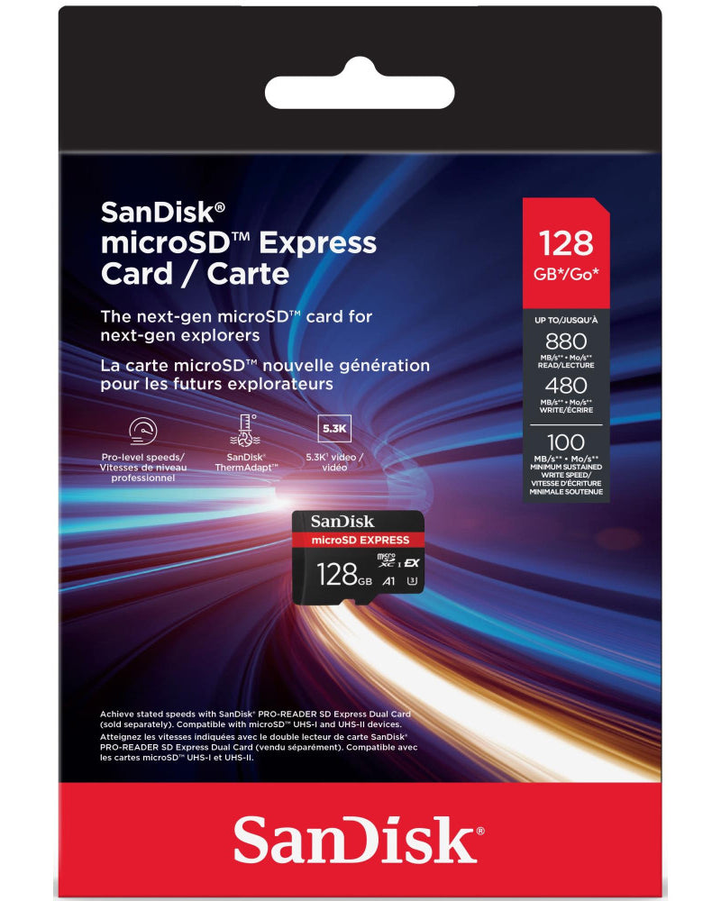 Memorijska kartica microSDXC SanDisk Express, 128Gb, Klasa 10 / UHS-1 U3 SDSQXFN-128G-GN4NN