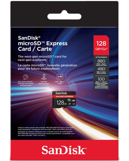 Memorijska kartica microSDXC SanDisk Express, 128Gb, Klasa 10 / UHS-1 U3 SDSQXFN-128G-GN4NN