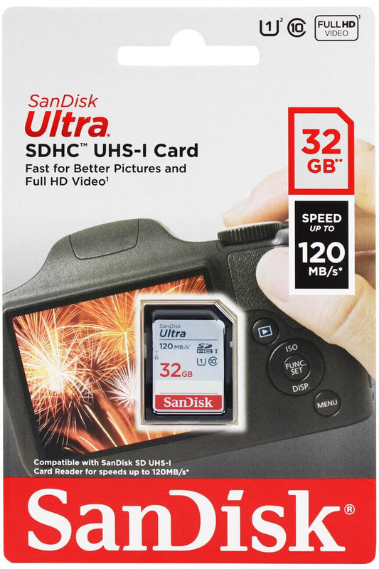 Memorijska kartica SDHC SanDisk Ultra, 32Gb, Klasa 10 / UHS-1 U1 SDSDUN4-032G-GN6IN