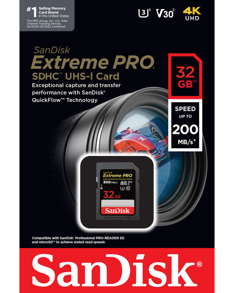 SDHC memorijska kartica SanDisk Extreme Pro, 32Gb, Klasa 10 / UHS-1 U3 SDSDXXO-032G-GN4IN