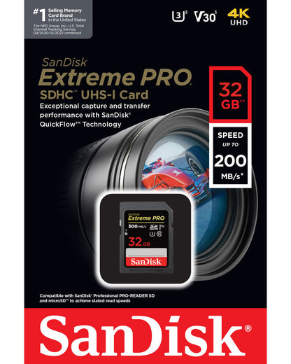 SDHC memorijska kartica SanDisk Extreme Pro, 32Gb, Klasa 10 / UHS-1 U3 SDSDXXO-032G-GN4IN