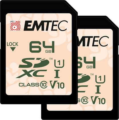 SDXC memorijska kartica Emtec Rugged Outdoor, 64Gb, Klasa 10 / UHS-1 U1, Set 2 komada ECMSD64GXCU1ORP2