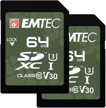 SDXC memorijska kartica Emtec Rugged Outdoor, 64Gb, Klasa 10 / UHS-1 U3, Set 2 komada ECMSD64GXCU3ORP