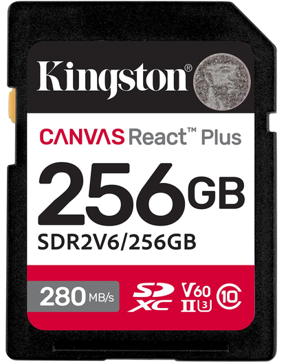 Memorijska kartica SDXC Kingston Canvas React Plus, 256Gb, Klasa 10 / UHS-2 U3 SDR2V6/256GB