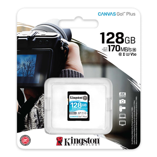 SDXC memorijska kartica Kingston Canvas Go Plus, 128Gb, Klasa 10 / UHS-1 U3 SDG3/128GB