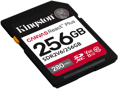 Memorijska kartica SDXC Kingston Canvas React Plus, 256Gb, Klasa 10 / UHS-2 U3 SDR2V6/256GB