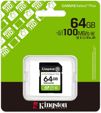 Memorijska kartica SDXC Kingston Canvas Select Plus, 64Gb, Klasa 10 / UHS-1 U1 SDS3/64GB