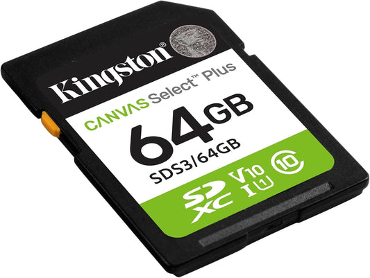 Memorijska kartica SDXC Kingston Canvas Select Plus, 64Gb, Klasa 10 / UHS-1 U1 SDS3/64GB