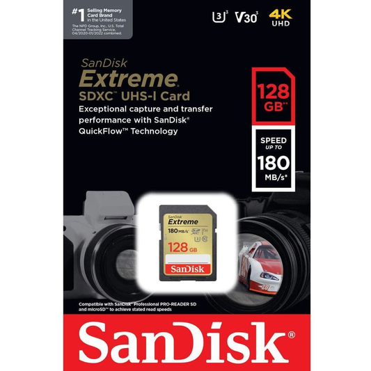 SDXC memorijska kartica SanDisk Extreme, 128Gb, Klasa 10 / UHS-1 U3 SDSDXVA-128G-GNCIN