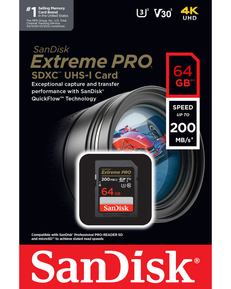 SDXC memorijska kartica SanDisk Extreme Pro, 64Gb, Klasa 10 / UHS-1 U3 SDSDXXU-064G-GN4IN