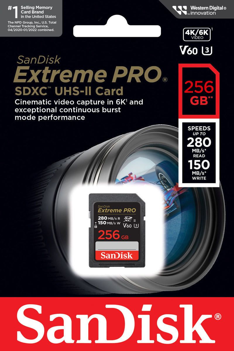 SDXC memorijska kartica SanDisk Extreme Pro, 256Gb, Klasa 10 / UHS-2 U3 SDSDXEP-256G-GN4IN